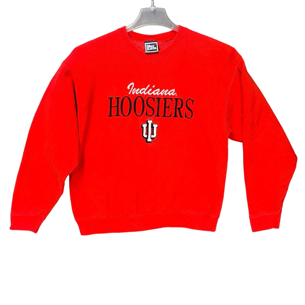 Vintage‎ Pro Player Indiana Hoosiers Sweat Shirt Embroidered Crewneck Large Red